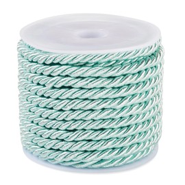 PandaHall 5m Twisted Polyester Cord, 3mm Diameter, Green, Braided Trim Cord, Decorative Twine, Home Decor