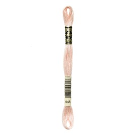 DMC 117-948 6 Strand Embroidery Cotton Floss, Very Light Peach Flesh, 8.7-Yard