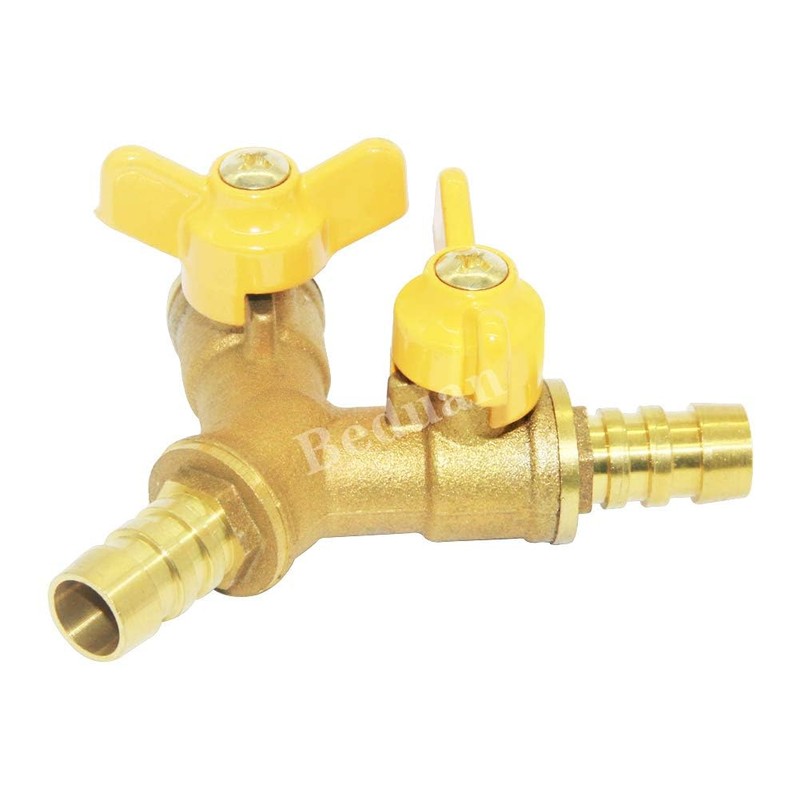 Beduan 3 Way Shut Off Ball Valve, 5/8" Hose Barb