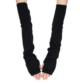 Prodigal Women's 100% Washable Silk Arm Cover, Long Length, Black