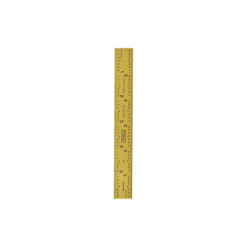 Fowler 52-349-006-0 Rigid Steel Rule with Titanium Coated Golden Finish,