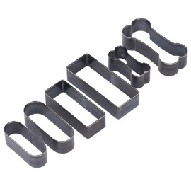 Leather Cutting Dies Set, 6Pcs Leather Hole Punch Hollow Cutter Tool with Rectangle Oval Bone Shape for Handmade DIY Leather Craft