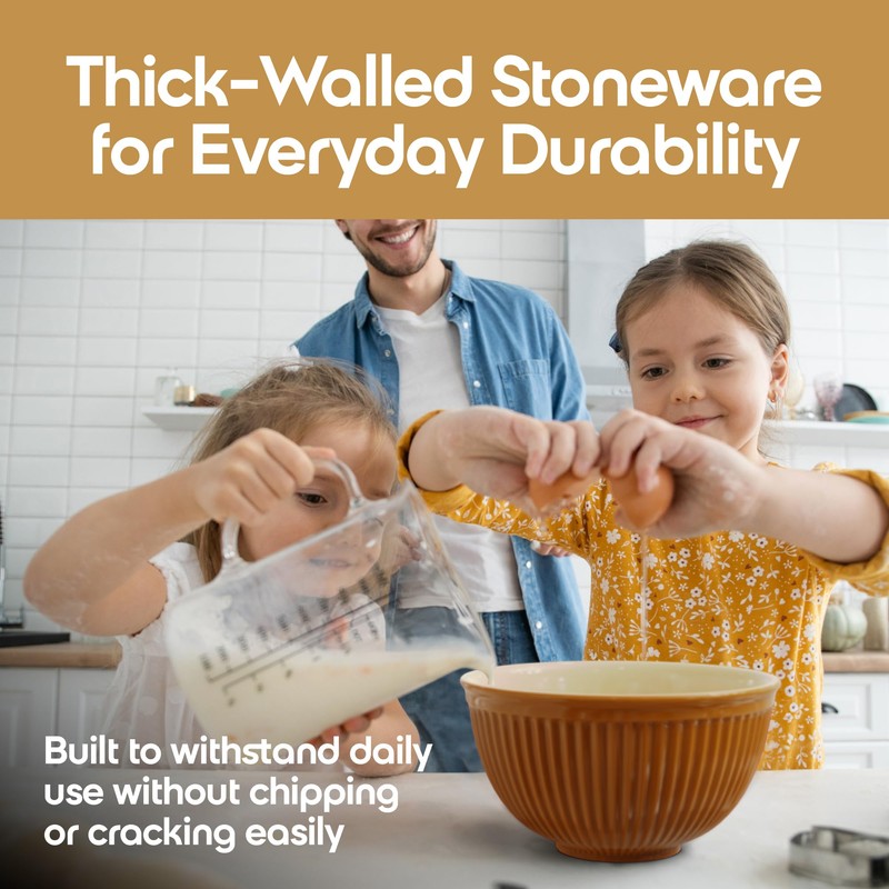 Omniware Simsbury Mixing Bowls, Set of 3 - Nesting Stoneware