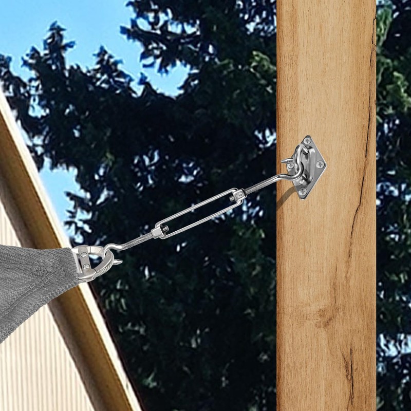 ECOOPTS Sun Shade Sail Hardware Kit with 8" Turnbuckles for