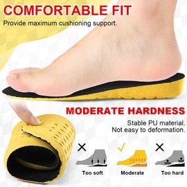 XINIFOOT Soft Breathable Height Increase Sports Shoe Insoles, Elastic Shock Absorbing Mesh Holes Replacement Inserts for Men and Women (2.5 cm Height, 1 Pair)
