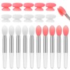 Newtay 20 Pcs Silicone Lip Brush Covers and Brushes for