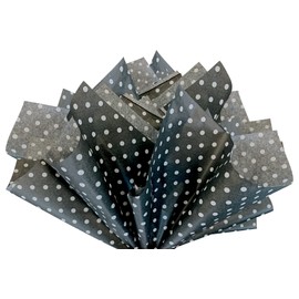 Flexicore Packaging Black Polka Dot Print Gift Wrap Tissue Paper Size: 15 Inch X 20 Inch | Count: 10 Sheets | Color: Black Polka Dot