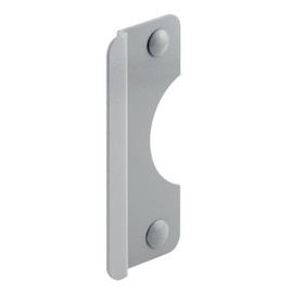 Prime-Line U 9509 Steel Latch Guard Plate Cover for Out-Swinging Doors, 6 Inch Cover with 5/16 Inch Offset, Gray, Set of 1