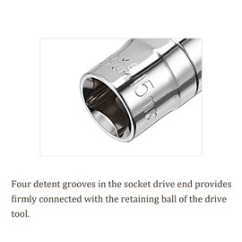 Kozelo 6 Points Shallow Socket - [1/2 Inch x 15 mm] Square Drive for Car Mechanical Equipment Repair Use CR-V Steel Metric Sizes