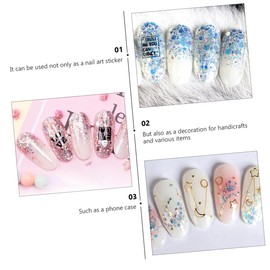 WOONEKY 8pcs Nail Rhinestones Nail Gems Glitter Manicure Sequins DIY Art Decorations