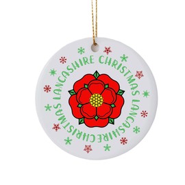Northern Christmas Tree Ornament, Bauble, Lancashire or Yorkshire Rose Tree Decorations (Lancashire Christmas)