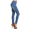 Women's Stretch Pull-On Skinny Ripped Distressed Denim Jeggings Curvy Size