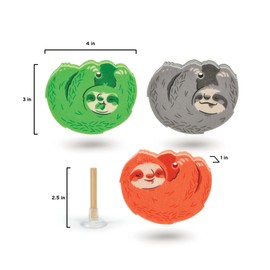 Genuine Fred, Slow Clean, Sloth Kitchen Sponges, Set of 3, Multicolored (5293123)