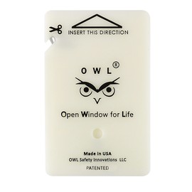 OWL Car Window Glass Breaker & Seatbelt Cutter Card Emergency Escape Rescue Hammer Safety Life Saving Crash Survival Kit 2-in-1 Tool - Made in USA (1 Ivory Card/no Holder)