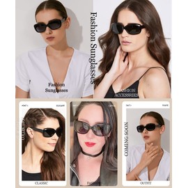 Dollger Polarized sunglasses for women men Trendy sunglasses polarized UV Protection For Driving Square Frame 2PACK Black+Browm