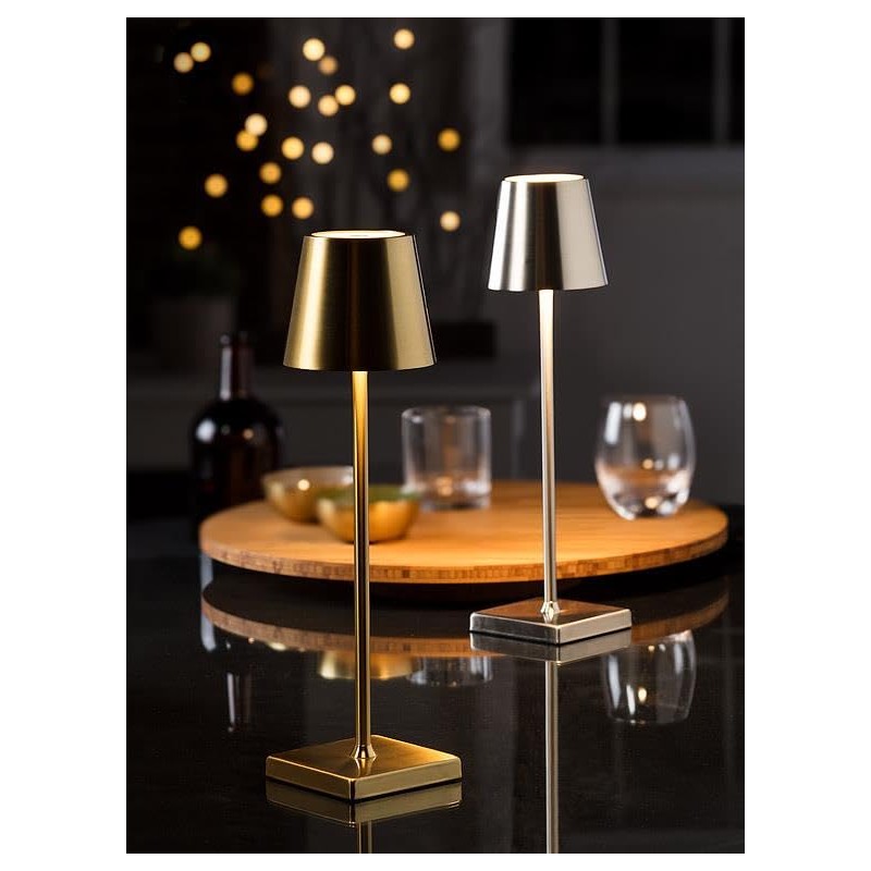 Abbott Collection Silver Classic Shade LED Table Light/Lamp - 15"H