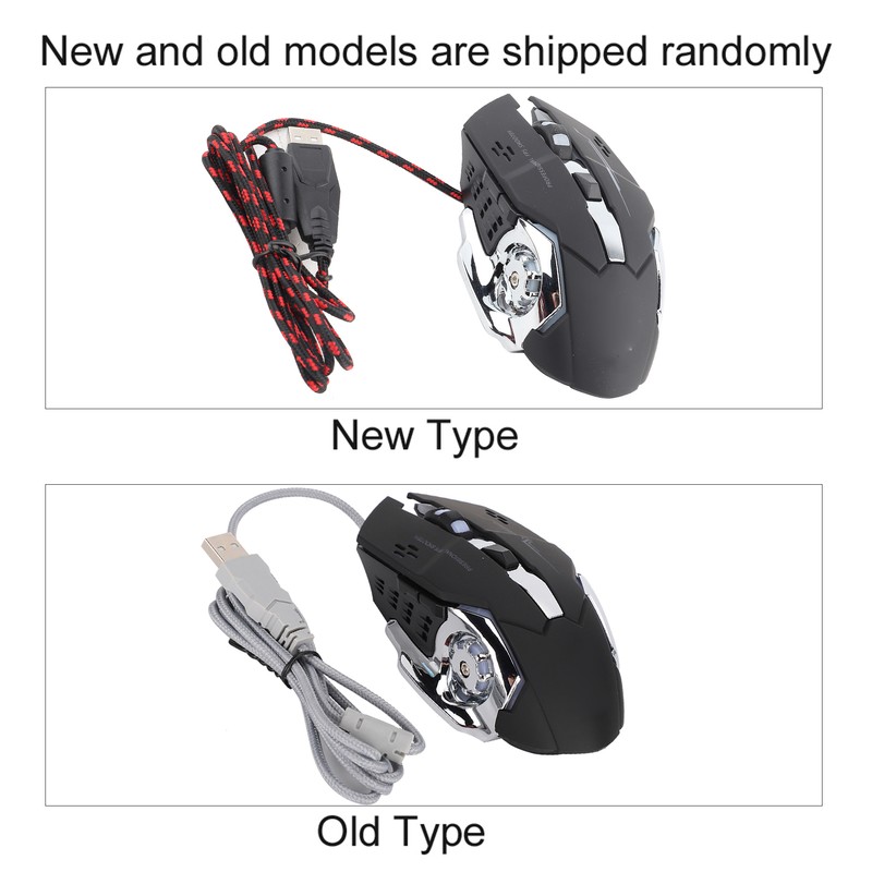 Mechanical Wire Game Mouse Mute USB Black 4-Way Roller Desktop