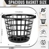 Uiifan 24 Pcs Black Plastic Round Laundry Baskets with Easy