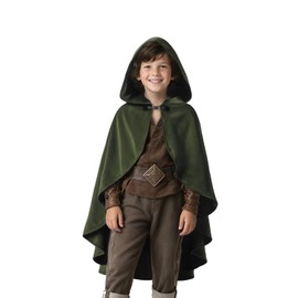 JEGERMIG Kids Medieval Hooded Cape Renaissance Cosplay Cloak Wizard Costume 3'4"-3'11"