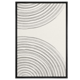 SIGNWIN Framed Canvas Print Wall Art Geometric Spiral Ring Landscape Abstract Shapes Illustrations Modern Art Decorative Bohemian Relax/Calm Nordic for Living Room, Bedroom, Office - 16"x24" Black