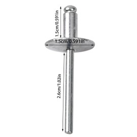 Pack of 50 Blind Rivets Blind Rivets with Domed Aluminium Head Aluminium Blind Rivets with Large Flange for Sheet Metal, Woodworking, Industrial (4.8 x 13 x 16 mm)