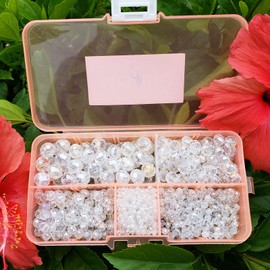 MEIUIJQ 2-10mm Briolette Rondelle 810pcs White AB Crystal Glass Beads Faceted Shape Crystal Spacer Beads for Bracelet Necklace Decorative Hand Jewelry Making (2/4/6/8/10mm White AB)