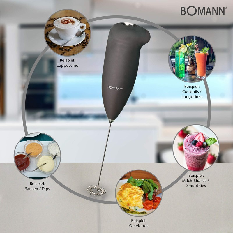 Bomann® Milchaufschäumer | elektrischer Milchaufschäumer mit Soft Touch-Gehäuse | leistungsstarker