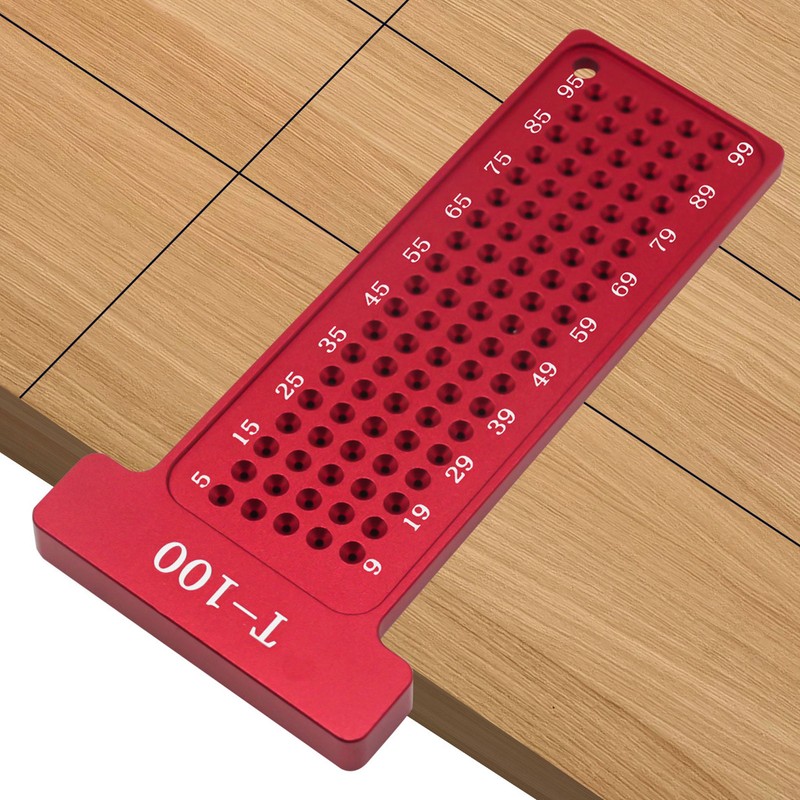 Hole Positioning Ruler Aluminum Alloy 100mm Metric Scale T Ruler