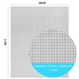 Wire Mesh 12mesh Wire Mesh Door Window Screen Metal Fencing Roll Mesh Filter Mesh Cover 304 Stainless Steel Woven Wire Mesh for Vent Cage Garden Window 30CMX200CM