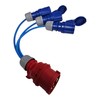 UK Made 3-Phase to 230V 16Amp 3-Way Break-Out Cable CEE