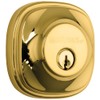 Brinks Push Pull Rotate Door Locks Weldon Single Cylinder Deadbolt, Polished Brass, 23063-105