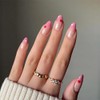 24Pcs Valentines Nails Press on Nails Medium Almond Nails Red