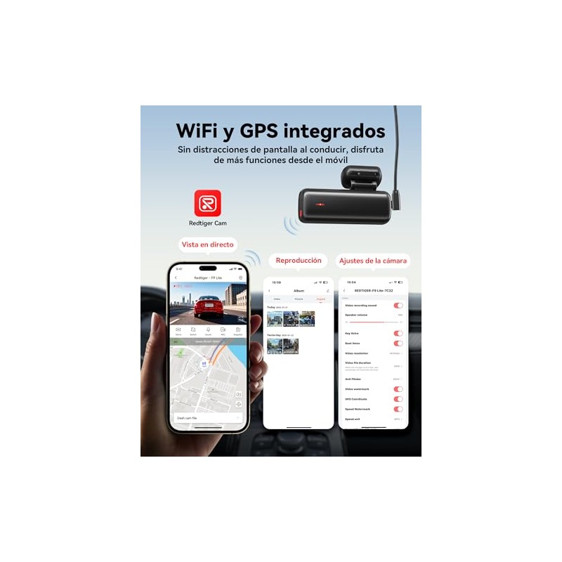 REDTIGER F9 Lite-N 4K Dash CAM Frontal, ADAS, cámara de