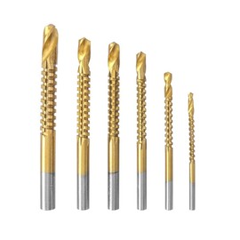 Treki 6 Pieces 3-8 mm Milling Drill Bit for Drill, Wood Cutter, Spiral Drill Set, Milling Drill Bit Set, Wood Spiral Drill Bit for Cordless Screwdrivers for Milling Cutting Grooves Long Hole of Wood