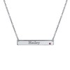 Bling Jewelry Engravable Sideways Bar Name Plated Pendant Necklace for