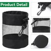 Linyongc 2Pcs Black Nylon Mesh Drawstring Golf Ball Bags, 6.4in