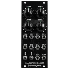 Erica Synths Black Stereo Mixer V3 Four Stereo Input Eurorack Mixer Module