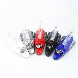 Riloer Car Auto Vehicle Decorative Aerial Shark Fin Type Antenna Wind Power Led Light, Shark Fin Signal Antenna, Car Antenna Car Radio Shark Warning Flash Lamp for AM/FM Car Roof Radio, Blue