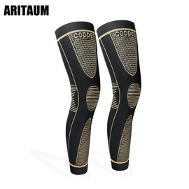 ARITAUM Copper Full Leg Sleeves Long Compression,Knee Braces for Women & Men,Knee Compression Sleeves Healthcare Support - Size: L-1pair