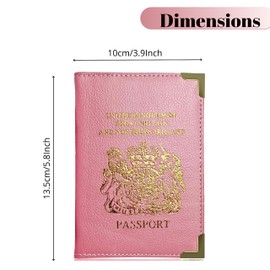 Lizzy Passport Holder PU Leather Travel Wallet Case Organiser for Passport, PU Leather Passport Cover for Travel Passport Protector Cover for Men Women UK