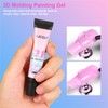 yehapp 2x15ml Clear 3D Painting Gel for Chrome Nail Powder,