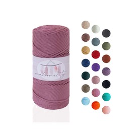 Makromecity Macrame Yarn 2 mm x 115 m Premium Polyester Macrame Cord Polypropylene Yarn for Crafts Home Decorations Place Plate Shoulder Bag Handbag Runner Dummy Chain 20 Colours
