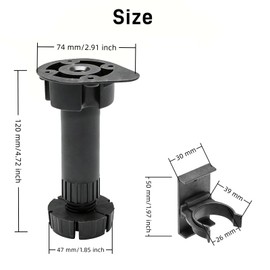 Crozgan 4Pcs 120mm-150mm Adjustable Kitchen Cabinet Legs