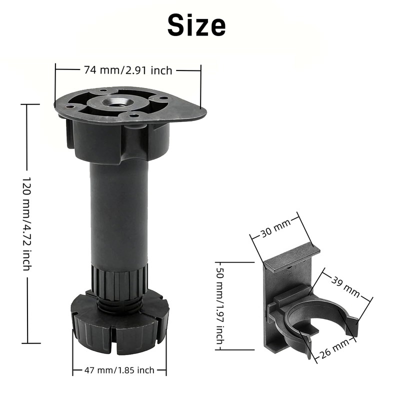 Crozgan 4Pcs 120mm-150mm Adjustable Kitchen Cabinet Legs