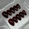 Handmade Press On Nails - Small Almond Cat Eye Red