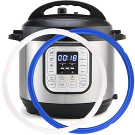 MIRUMIO 2 Pack Sealing Ring 6qt for Instant Pot Sealing Ring for 6 & 5qt Insta Pot, Food-grade Silicone Seal Rings Replacement for Instant Pot 6 Quart, Gasket for Instantpot Sealing Ring 6 qt Clear, Blue