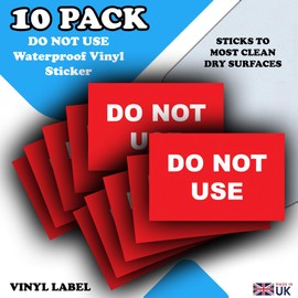 10 Pack - Do Not Use Labels - Electrical Safety Vinyl Stickers - 80mm x 50mm
