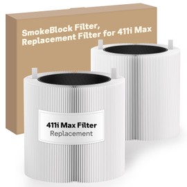 Leemone 411i Max & 411a Max SmokeBlock Replacement Filter Compatible with Blueair 411i Max & 411a Max Air Purifier, Blue Pure F4MAX, 2 Pack