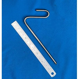 Guy line tensioning Tent Peg reverse hook stainless steel 8 pack.