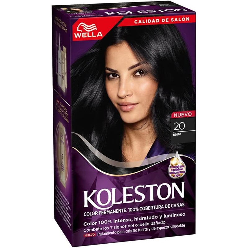 Koleston Tinte Permanente 20 Negro, 70 ml - Paquete de